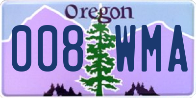 OR license plate 008WMA