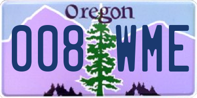 OR license plate 008WME