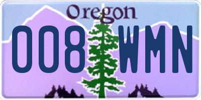 OR license plate 008WMN