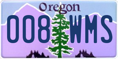 OR license plate 008WMS