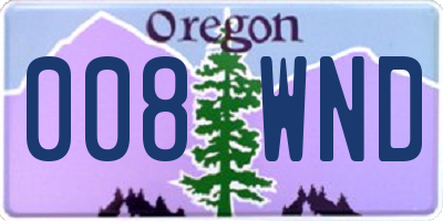 OR license plate 008WND