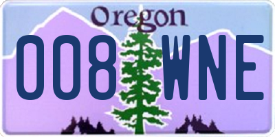 OR license plate 008WNE