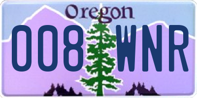 OR license plate 008WNR