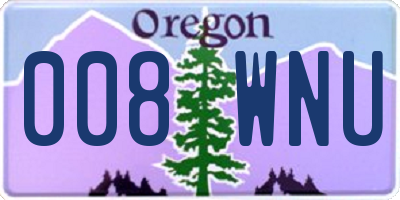 OR license plate 008WNU