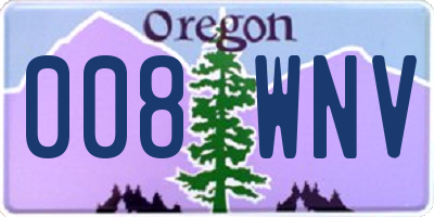 OR license plate 008WNV