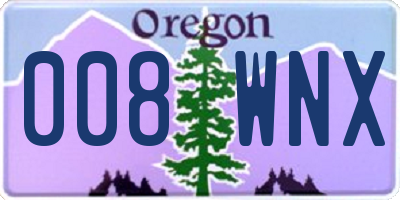 OR license plate 008WNX