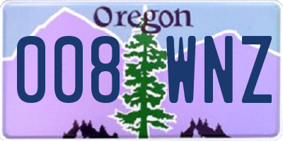 OR license plate 008WNZ