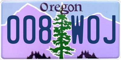 OR license plate 008WOJ