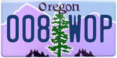 OR license plate 008WOP