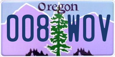 OR license plate 008WOV