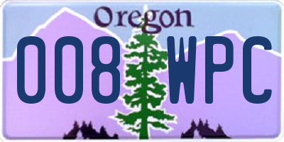 OR license plate 008WPC