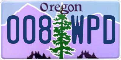 OR license plate 008WPD