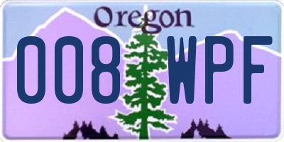 OR license plate 008WPF
