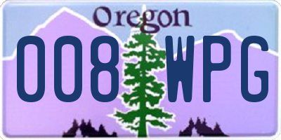 OR license plate 008WPG