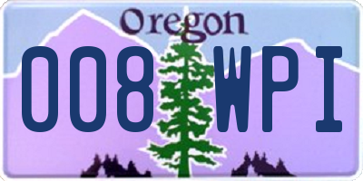 OR license plate 008WPI
