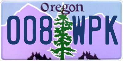 OR license plate 008WPK