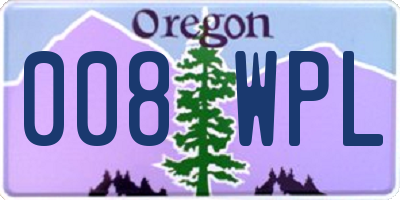 OR license plate 008WPL