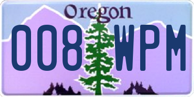 OR license plate 008WPM