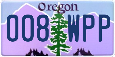 OR license plate 008WPP