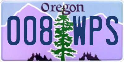 OR license plate 008WPS