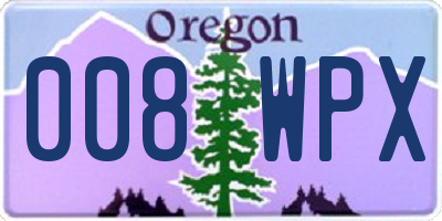 OR license plate 008WPX
