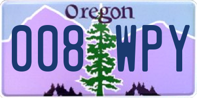 OR license plate 008WPY