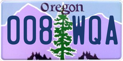 OR license plate 008WQA