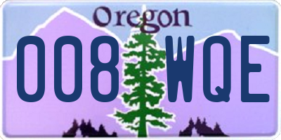 OR license plate 008WQE
