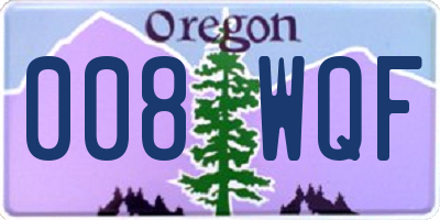 OR license plate 008WQF