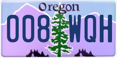 OR license plate 008WQH