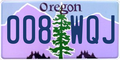 OR license plate 008WQJ