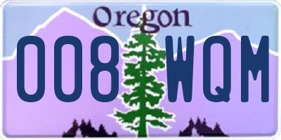 OR license plate 008WQM