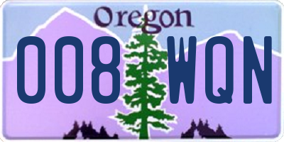 OR license plate 008WQN