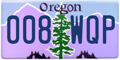 OR license plate 008WQP