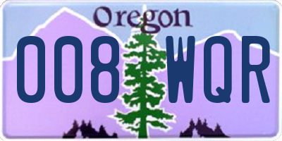 OR license plate 008WQR