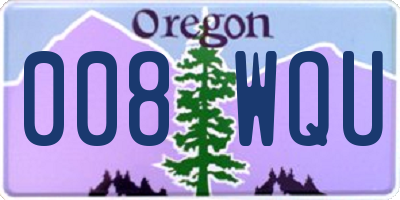 OR license plate 008WQU