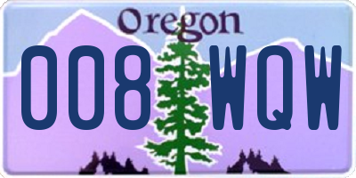 OR license plate 008WQW