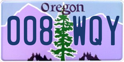 OR license plate 008WQY