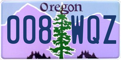 OR license plate 008WQZ