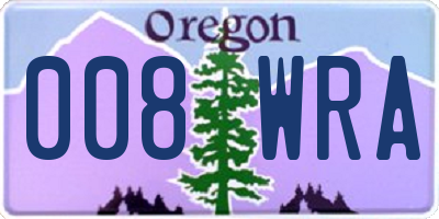 OR license plate 008WRA