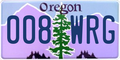 OR license plate 008WRG