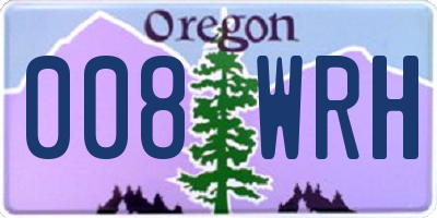 OR license plate 008WRH