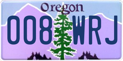 OR license plate 008WRJ