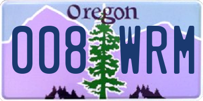 OR license plate 008WRM