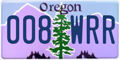 OR license plate 008WRR