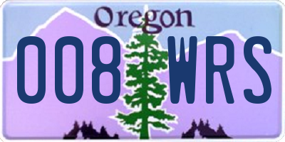 OR license plate 008WRS