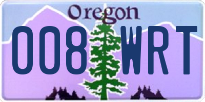 OR license plate 008WRT