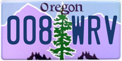 OR license plate 008WRV
