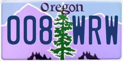 OR license plate 008WRW