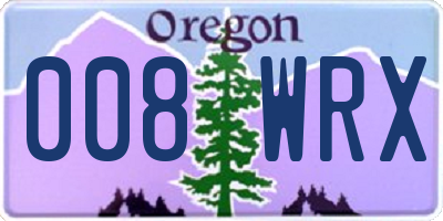 OR license plate 008WRX